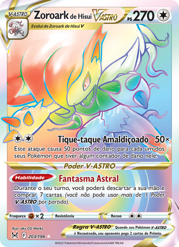 Zoroark de Hisui V-ASTRO 203 — Origem Perdida (Portuguese Pokémon TCG card)