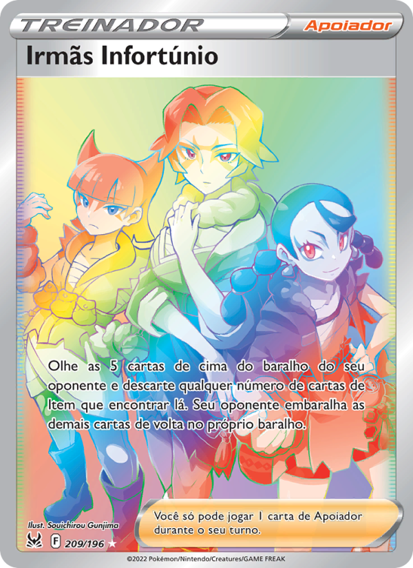 Irmãs Infortúnio 209 — Origem Perdida (Portuguese Pokémon TCG card)