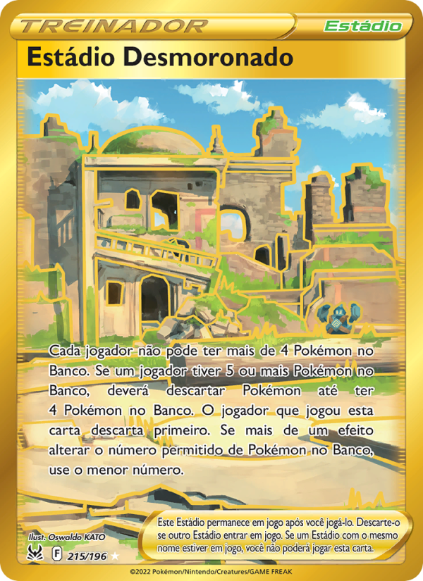 Estádio Desmoronado 215 — Origem Perdida (Portuguese Pokémon TCG card)