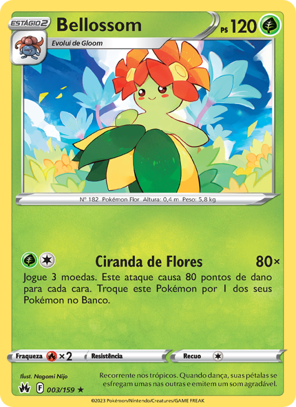 Bellossom 003 — Realeza Absoluta (Portuguese Pokémon TCG card)
