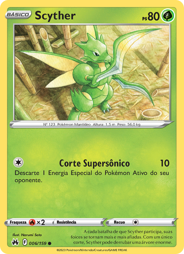 Scyther 006 — Realeza Absoluta (Portuguese Pokémon TCG card)