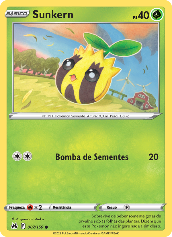 Sunkern 007 — Realeza Absoluta (Portuguese Pokémon TCG card)