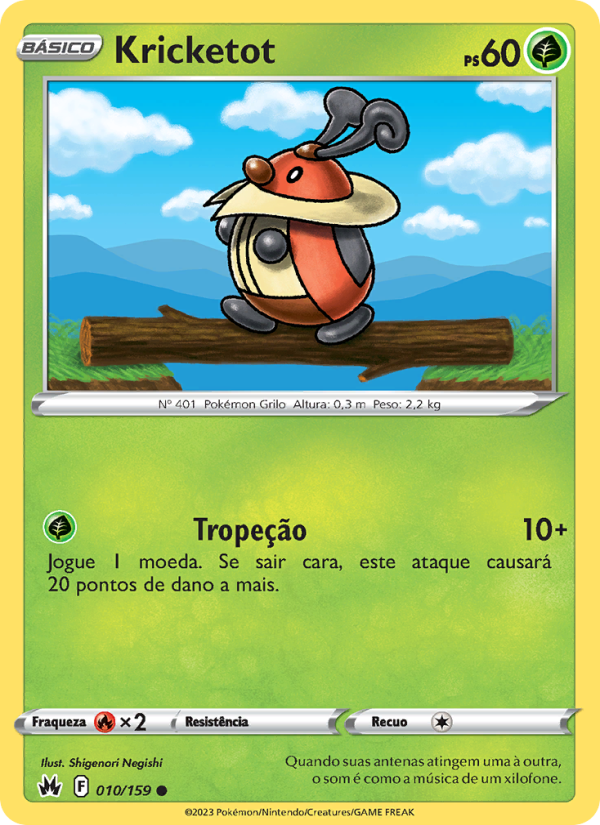 Kricketot 010 — Realeza Absoluta (Portuguese Pokémon TCG card)