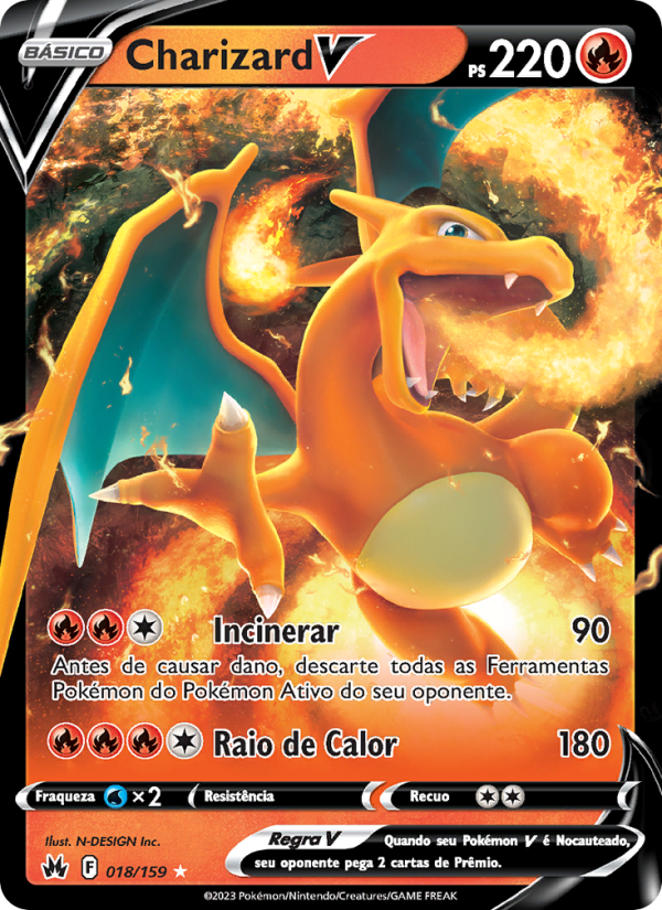 Charizard V 018 — Realeza Absoluta (Portuguese Pokémon TCG card)