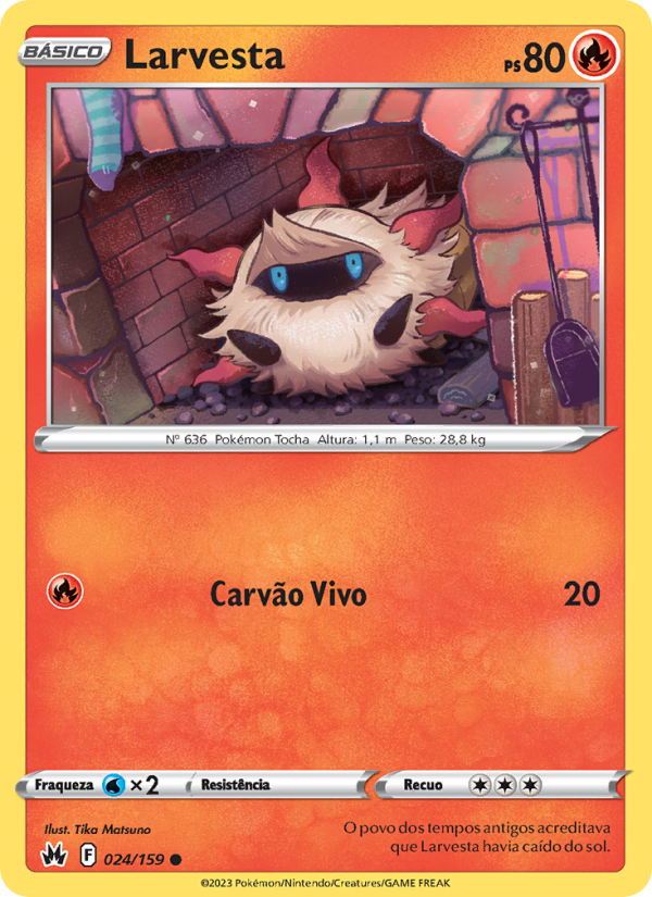 Larvesta 024 — Realeza Absoluta (Portuguese Pokémon TCG card)