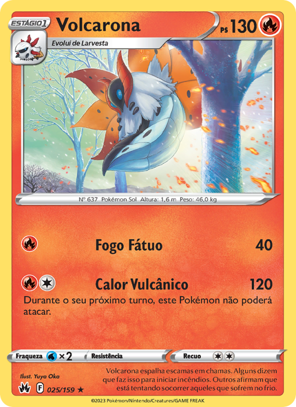 Volcarona 025 — Realeza Absoluta (Portuguese Pokémon TCG card)