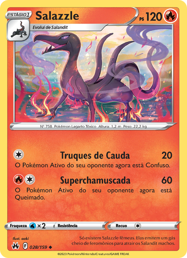 Salazzle 028 — Realeza Absoluta (Portuguese Pokémon TCG card)