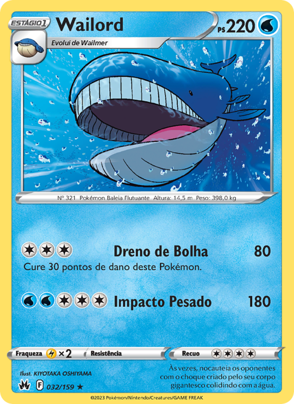 Wailord 032 — Realeza Absoluta (Portuguese Pokémon TCG card)