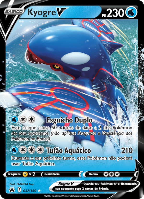 Kyogre V 037 — Realeza Absoluta (Portuguese Pokémon TCG card)