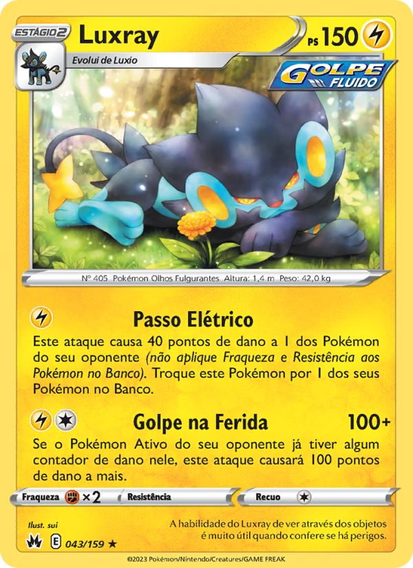 Luxray 043 — Realeza Absoluta (Portuguese Pokémon TCG card)