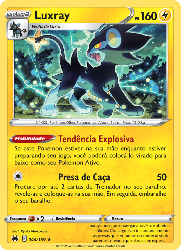 Luxray 044 — Realeza Absoluta (Portuguese Pokémon TCG card)