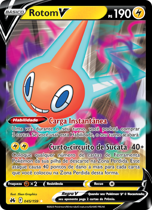 Rotom V 045 — Realeza Absoluta (Portuguese Pokémon TCG card)