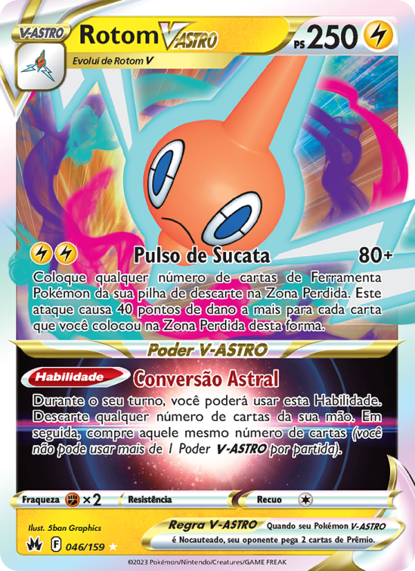 Rotom V-ASTRO 046 — Realeza Absoluta (Portuguese Pokémon TCG card)