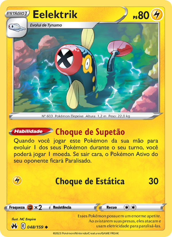 Eelektrik 048 — Realeza Absoluta (Portuguese Pokémon TCG card)