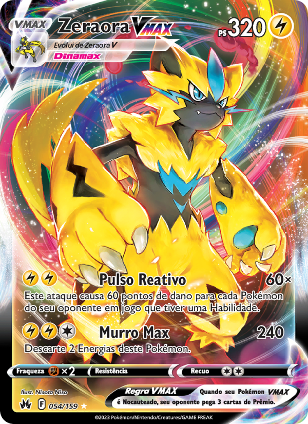 Zeraora VMAX 054 — Realeza Absoluta (Portuguese Pokémon TCG card)