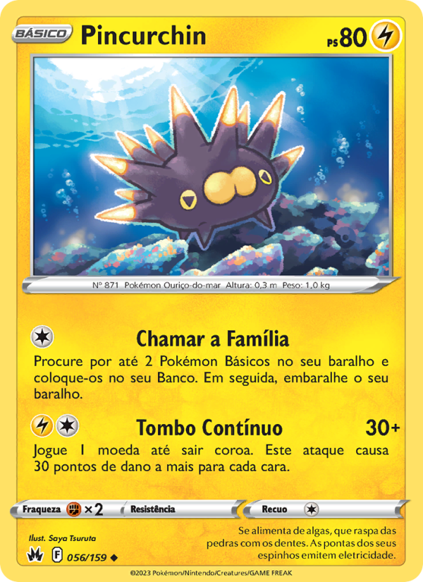 Pincurchin 056 — Realeza Absoluta (Portuguese Pokémon TCG card)