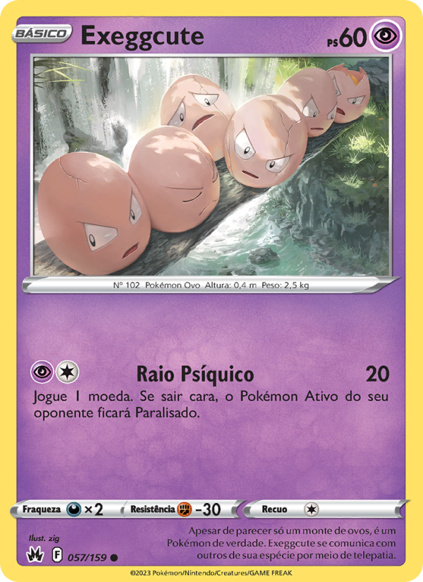 Exeggcute 057 — Realeza Absoluta (Portuguese Pokémon TCG card)