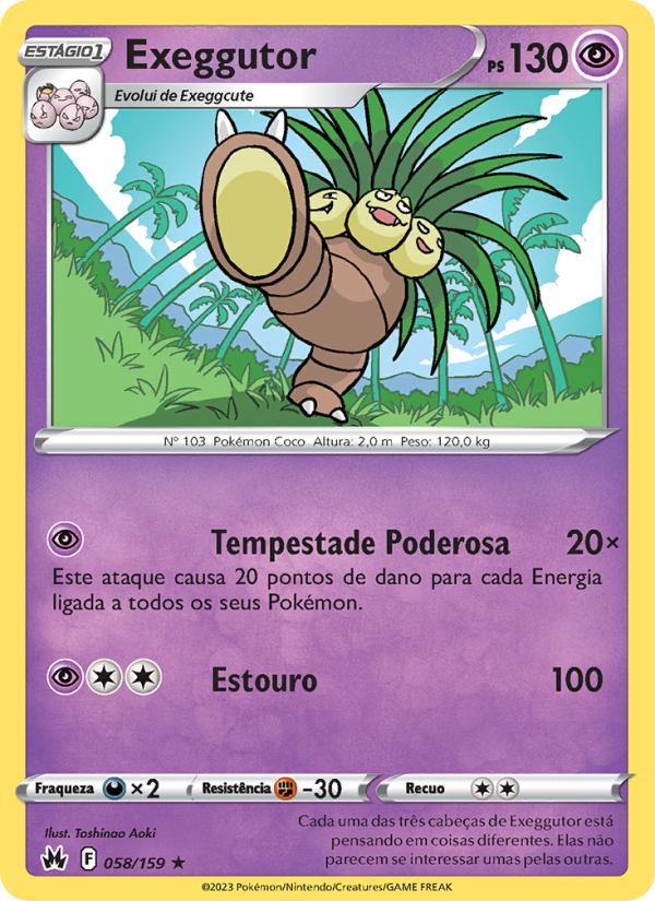 Exeggutor 058 — Realeza Absoluta (Portuguese Pokémon TCG card)