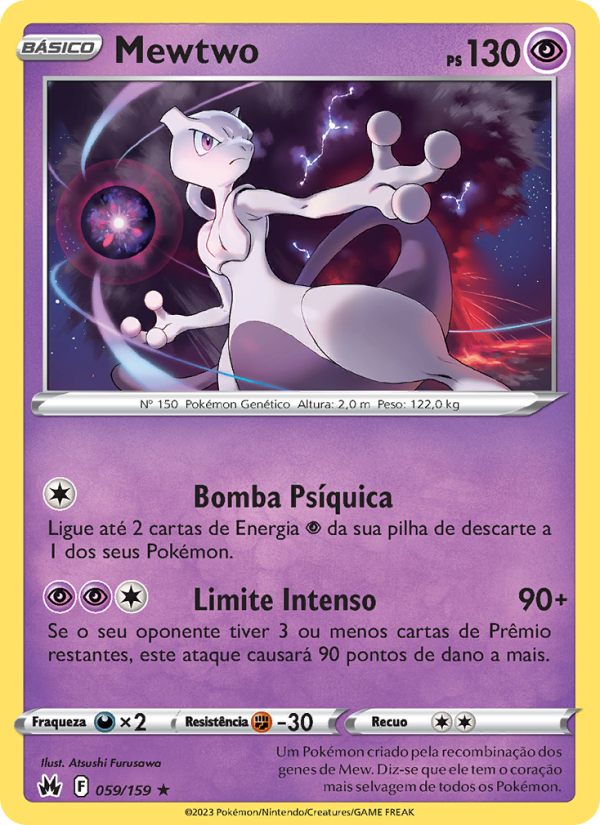 Mewtwo 059 — Realeza Absoluta (Portuguese Pokémon TCG card)