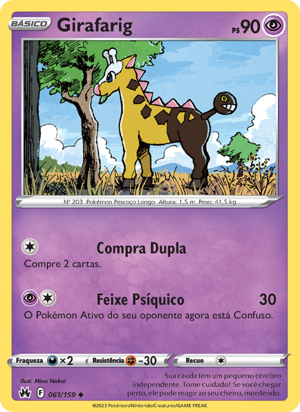 Girafarig 061 — Realeza Absoluta (Portuguese Pokémon TCG card)