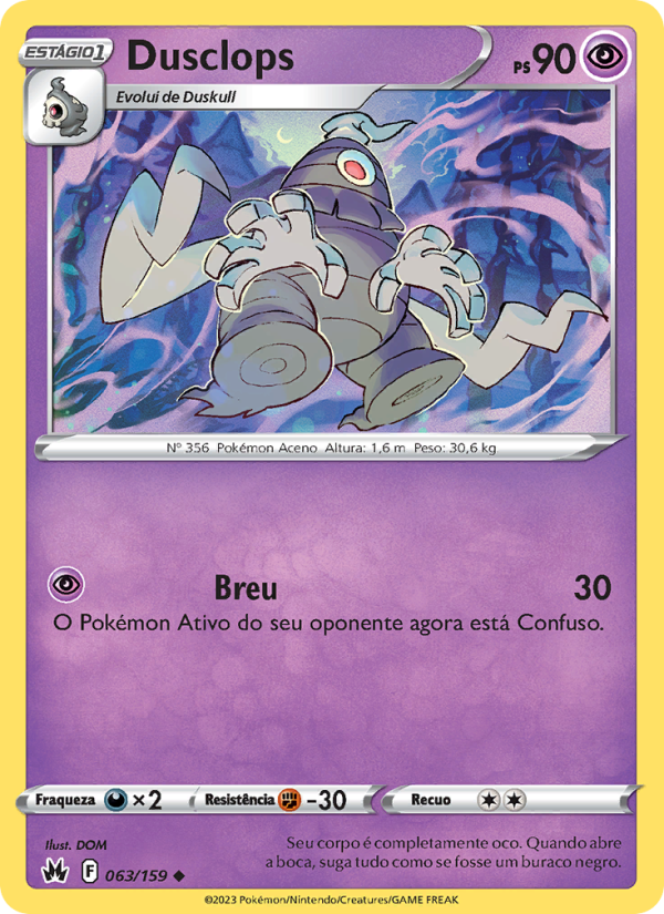 Dusclops 063 — Realeza Absoluta (Portuguese Pokémon TCG card)