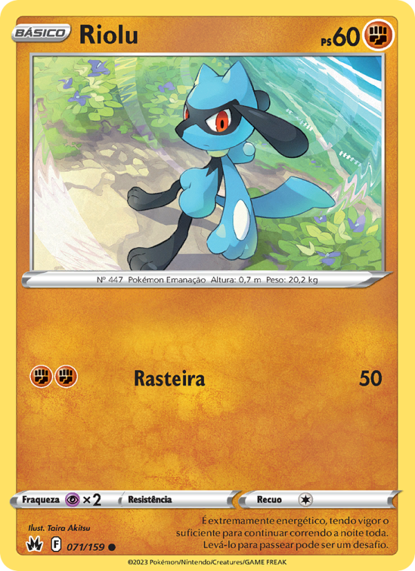 Riolu 071 — Realeza Absoluta (Portuguese Pokémon TCG card)