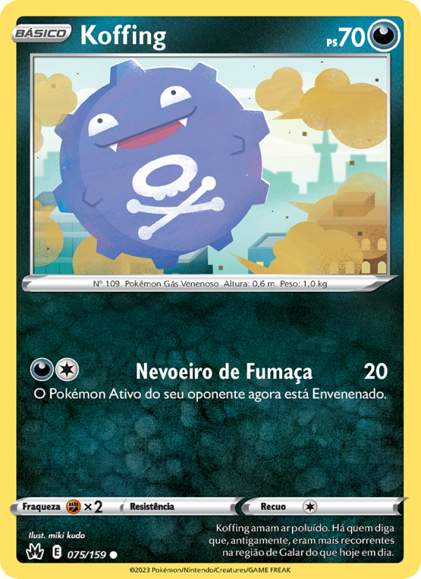 Koffing 075 — Realeza Absoluta (Portuguese Pokémon TCG card)