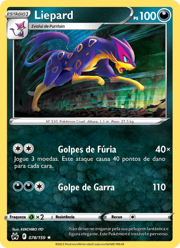 Liepard 078 — Realeza Absoluta (Portuguese Pokémon TCG card)