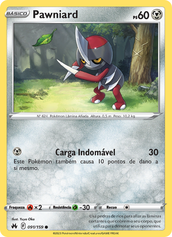 Pawniard 091 — Realeza Absoluta (Portuguese Pokémon TCG card)