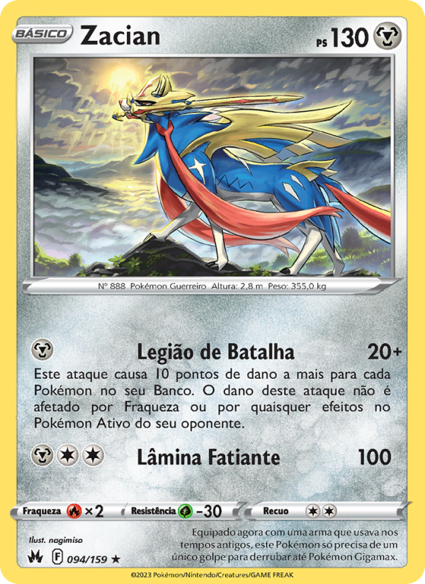Zacian 094 — Realeza Absoluta (Portuguese Pokémon TCG card)