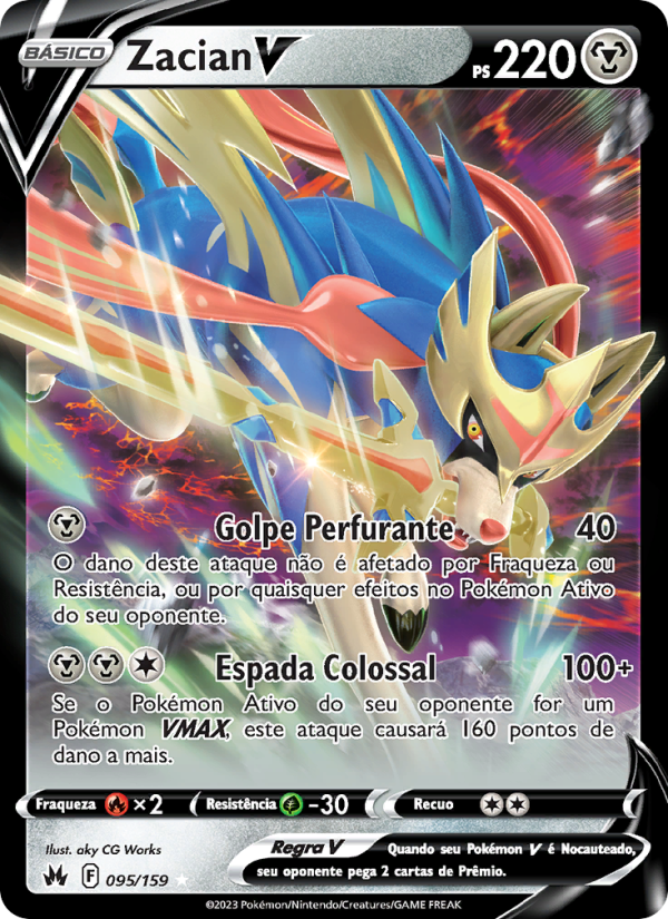 Zacian V 095 — Realeza Absoluta (Portuguese Pokémon TCG card)