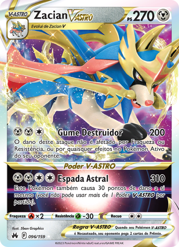 Zacian V-ASTRO 096 — Zenit der Könige (Portuguese Pokémon TCG card)