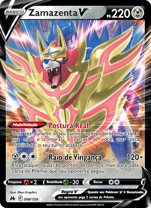 Zamazenta V 098 — Zenit der Könige (Portuguese Pokémon TCG card)