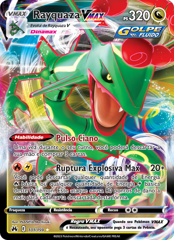 Rayquaza VMAX 101 — Realeza Absoluta (Portuguese Pokémon TCG card)