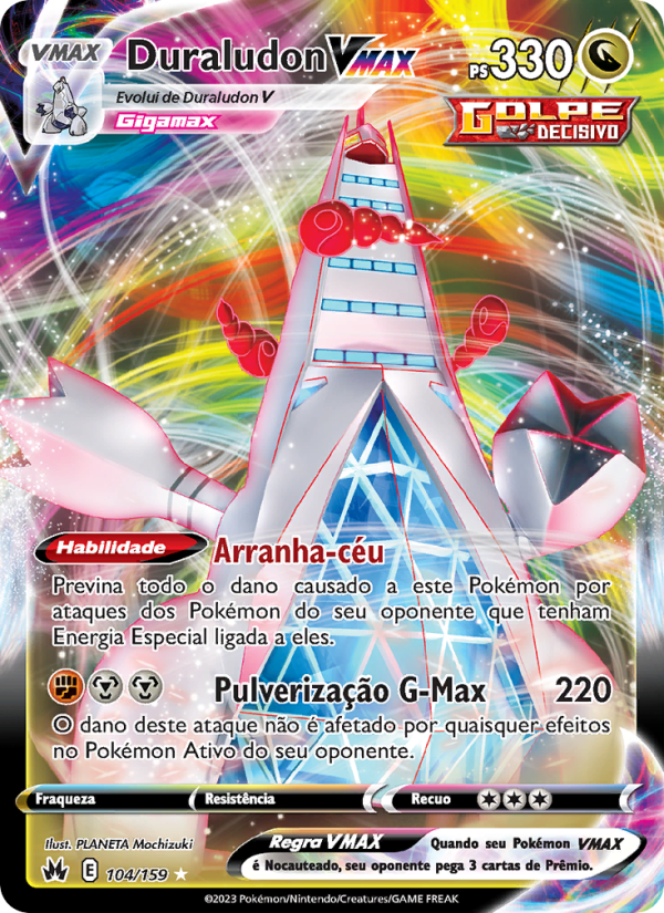 Duraludon VMAX 104 — Realeza Absoluta (Portuguese Pokémon TCG card)