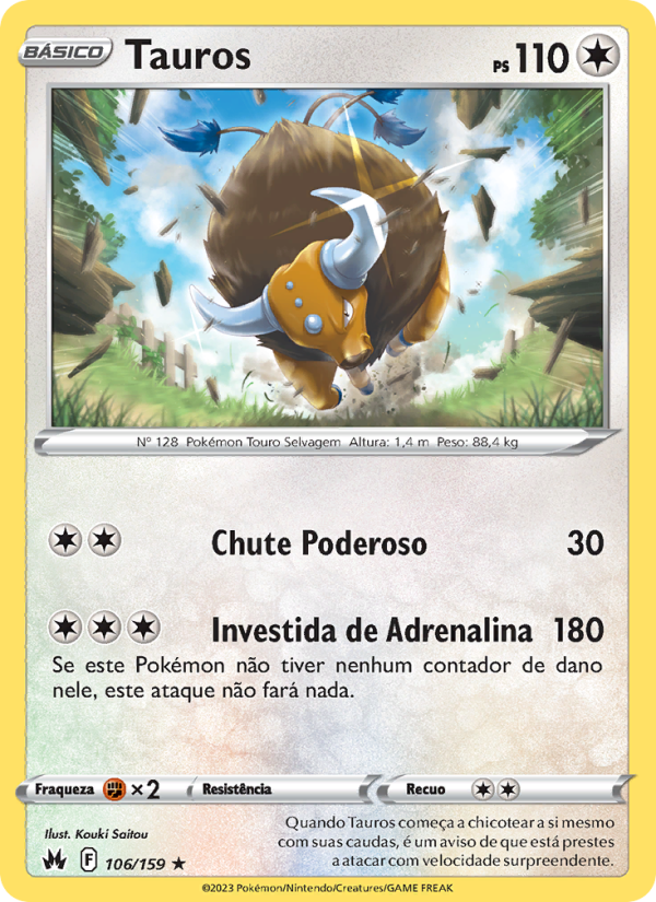 Tauros 106 — Realeza Absoluta (Portuguese Pokémon TCG card)