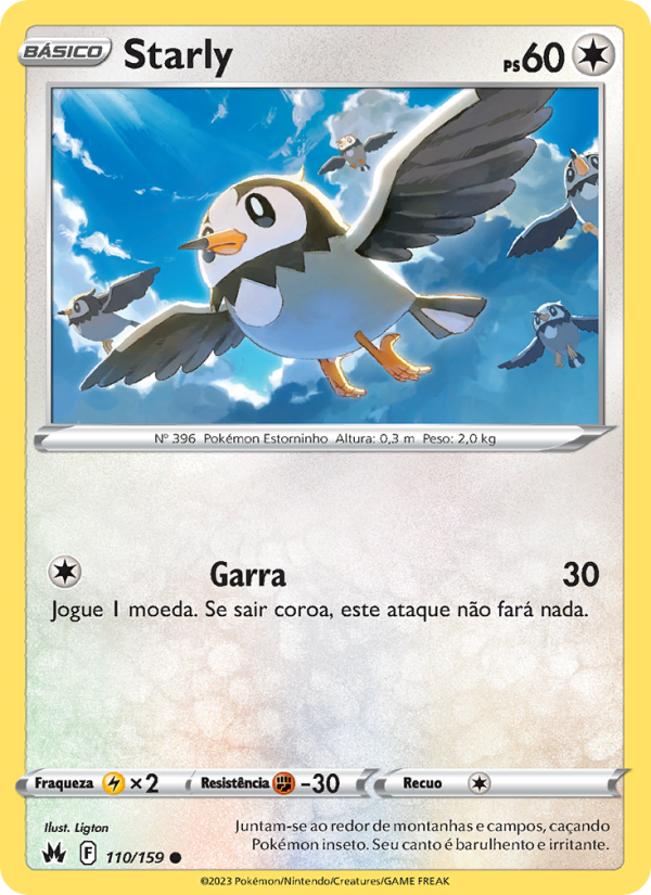 Starly 110 — Realeza Absoluta (Portuguese Pokémon TCG card)