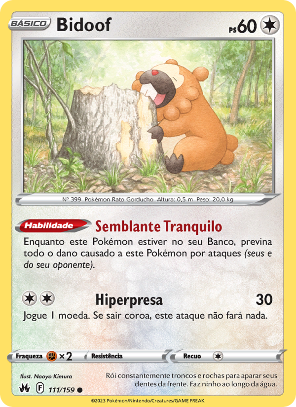 Bidoof 111 — Realeza Absoluta (Portuguese Pokémon TCG card)