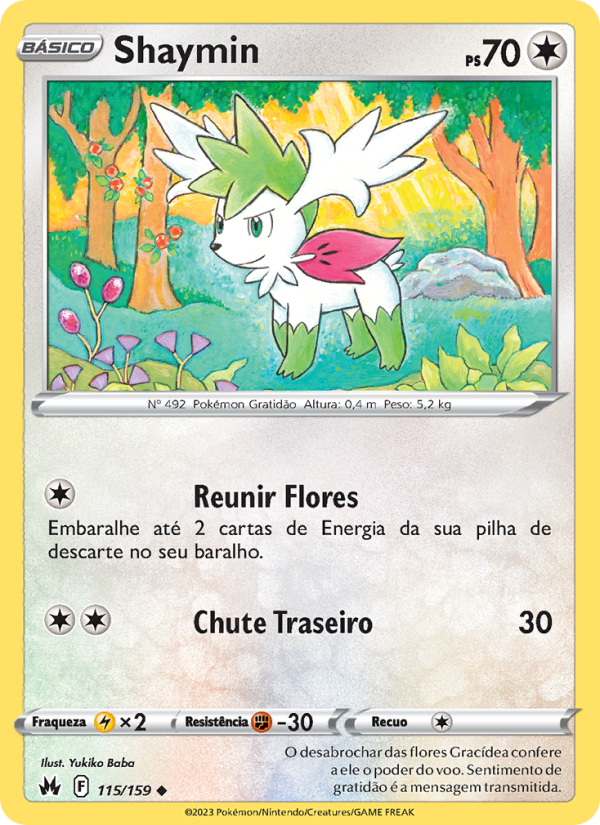 Shaymin 115 — Realeza Absoluta (Portuguese Pokémon TCG card)