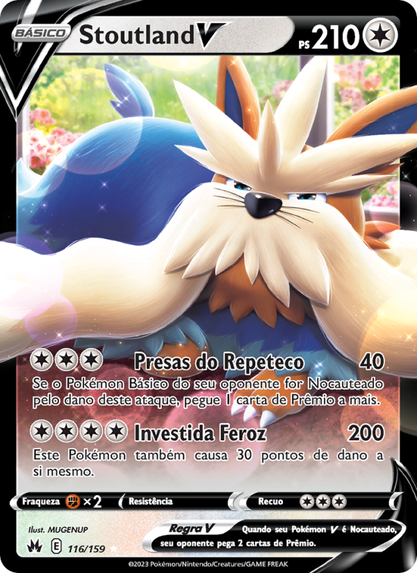 Stoutland V 116 — Realeza Absoluta (Portuguese Pokémon TCG card)