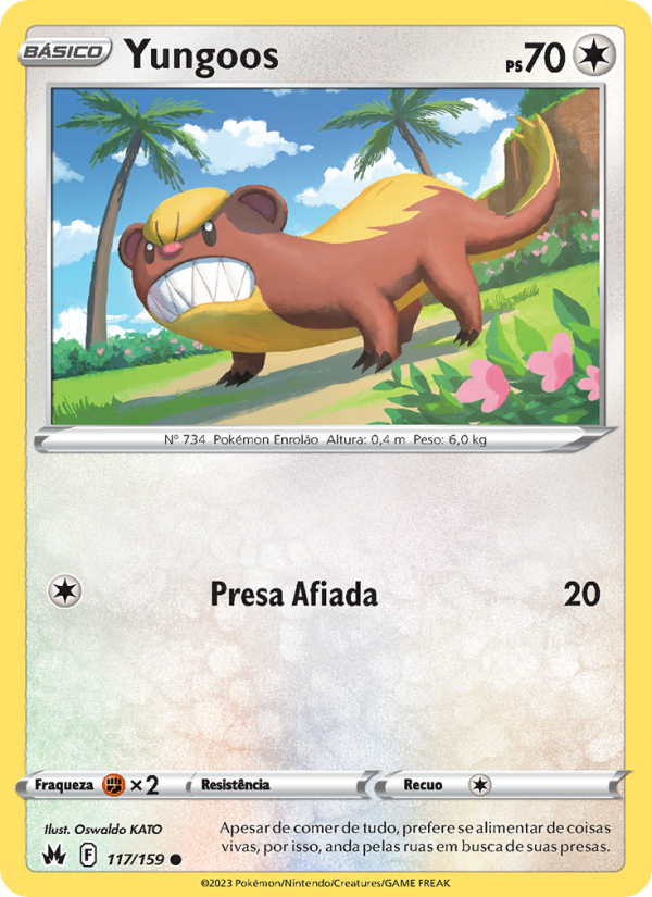 Yungoos 117 — Realeza Absoluta (Portuguese Pokémon TCG card)