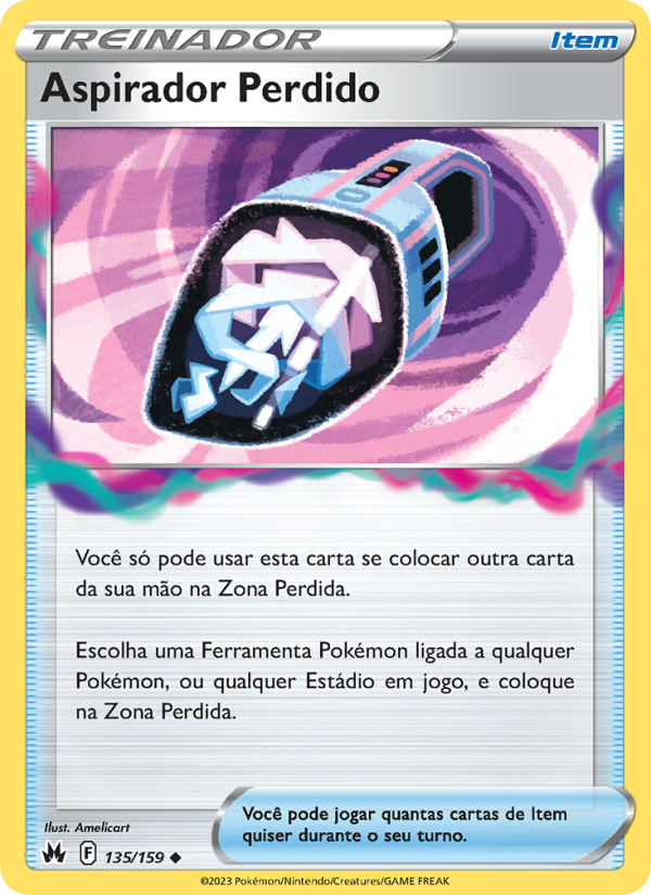 Aspirador Perdido 135 — Realeza Absoluta (Portuguese Pokémon TCG card)
