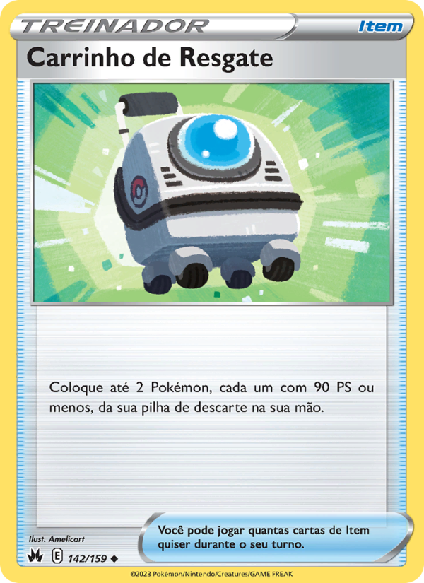 Carrinho de Resgate 142 — Realeza Absoluta (Portuguese Pokémon TCG card)