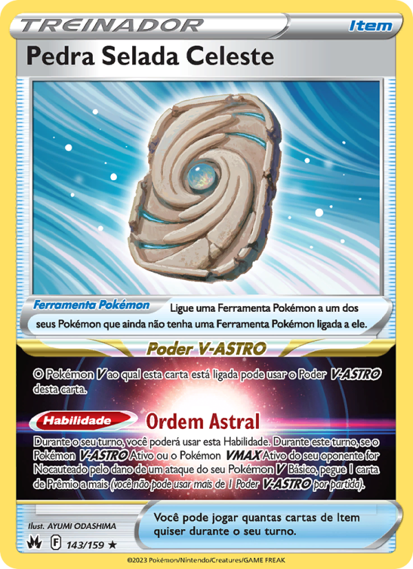 Pedra Selada Celeste 143 — Realeza Absoluta (Portuguese Pokémon TCG card)