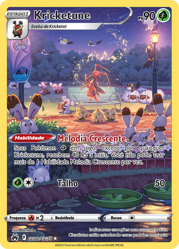 Kricketune GG02 — Realeza Absoluta Galeria de Galar (Portuguese Pokémon TCG card)