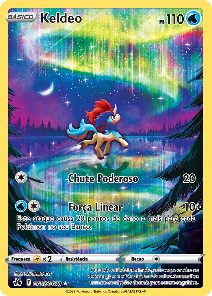 Keldeo GG07 — Realeza Absoluta Galeria de Galar (Portuguese Pokémon TCG card)