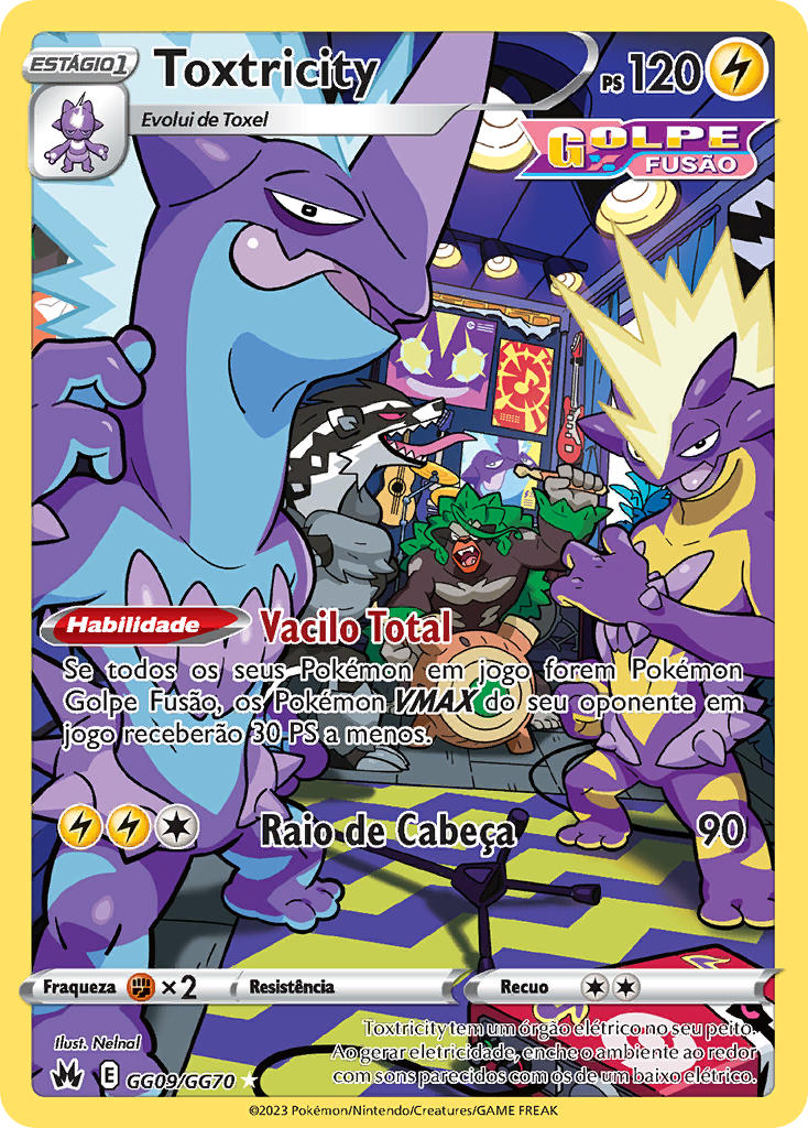 Toxtricity GG09 — Realeza Absoluta Galeria de Galar (Portuguese Pokémon TCG card)