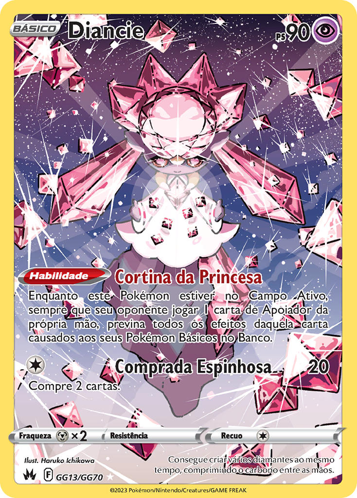 Diancie GG13 — Realeza Absoluta Galeria de Galar (Portuguese Pokémon TCG card)