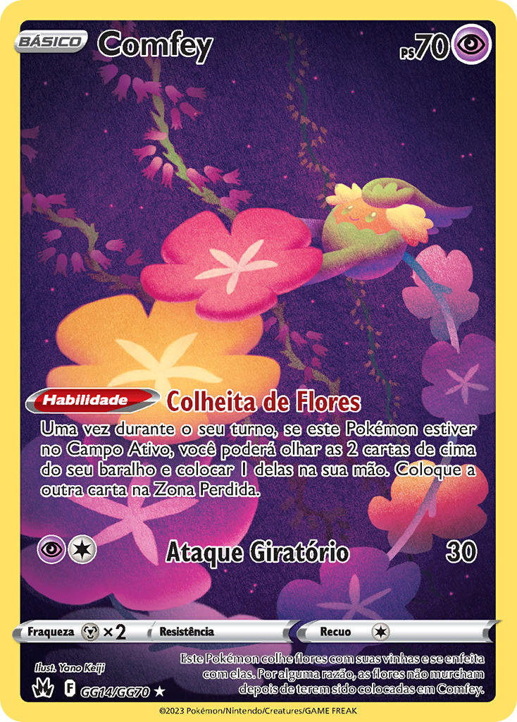 Comfey GG14 — Realeza Absoluta Galeria de Galar (Portuguese Pokémon TCG card)
