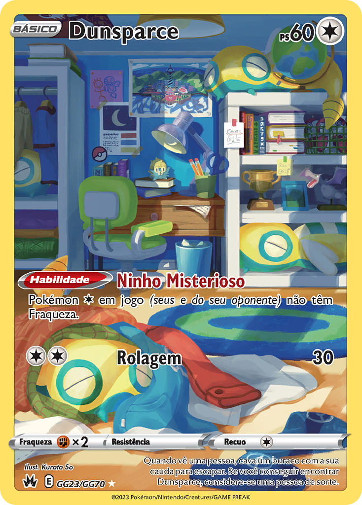 Dunsparce GG23 — Realeza Absoluta Galeria de Galar (Portuguese Pokémon TCG card)